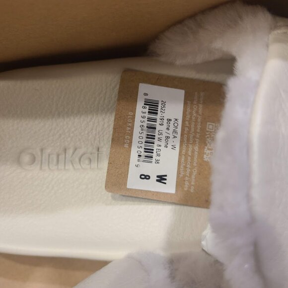 OLUKAI Konea Women’s Shearling Leather Slipper Soft Mule: Bone, US 8 - Picture 6 of 7